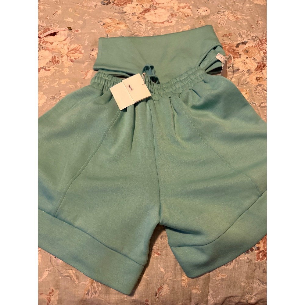 2pc Short Set size Small See and Be Seen blue green